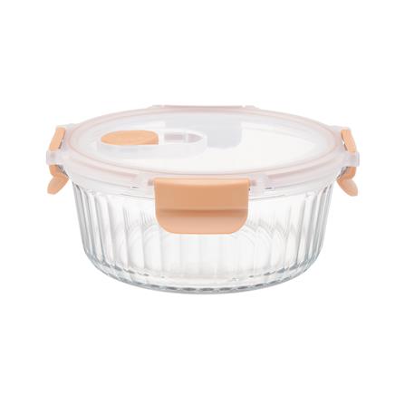 กล่องอาหารแก้วกลม KECH RUSSELL 0.4 ลิตร สีพีช_2
