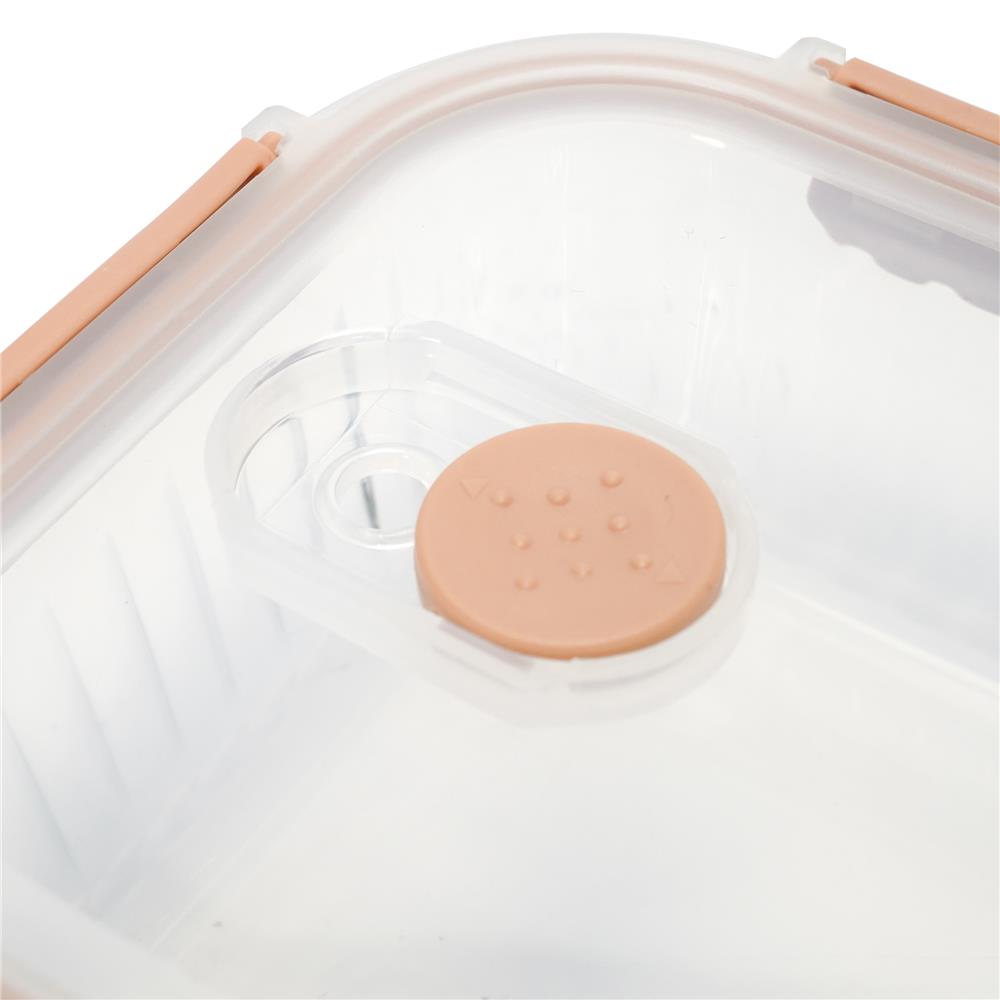 กล่องอาหารแก้วเหลี่ยม KECH RUSSELL 0.8 ลิตร สีพีช