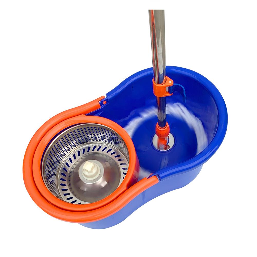 ชุดอุปกรณ์ถังปั่นพร้อมไม้ม็อบ NAMI WAVE สีส้ม/น้ำเงิน