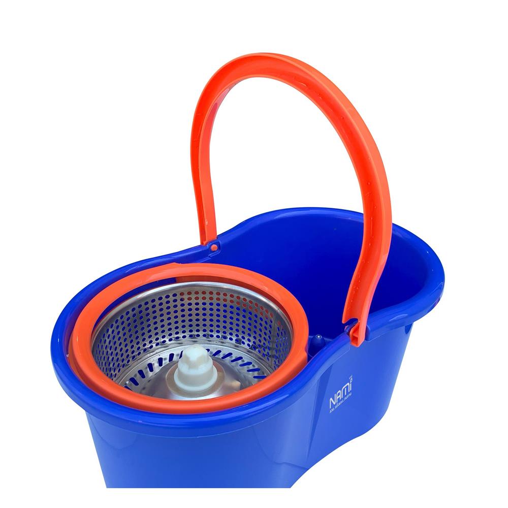 ชุดอุปกรณ์ถังปั่นพร้อมไม้ม็อบ NAMI WAVE สีส้ม/น้ำเงิน