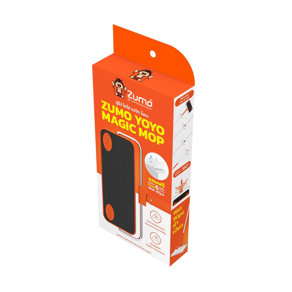 ไม้เมจิกม็อบดันฝุ่น ZUMO YOYO ZM33 สีขาว/ส้ม