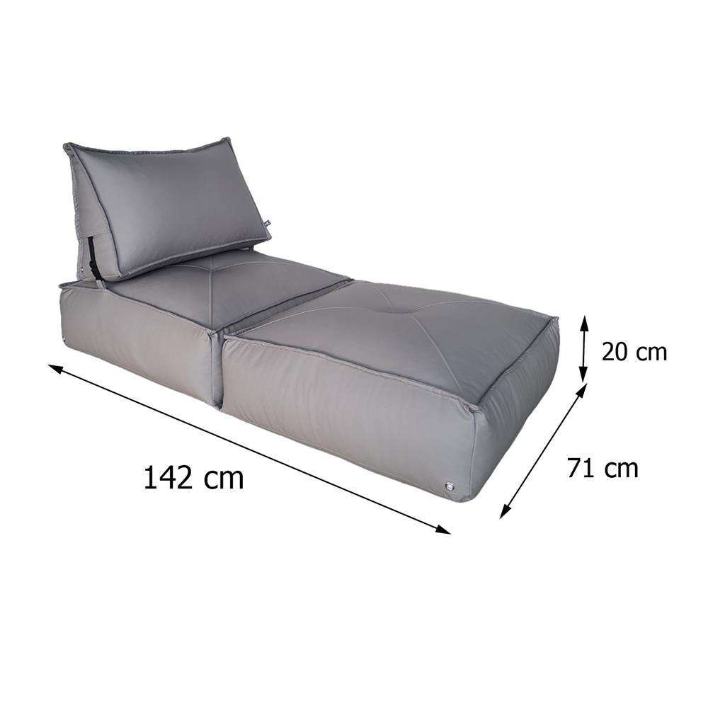 เบาะรองนั่ง HOME LIVING STYLE COLONY 28X56 นิ้ว สีเทา