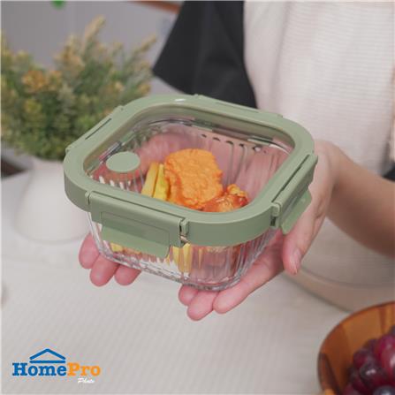 กล่องอาหารแก้วเหลี่ยม KECH RENA 0.8 ลิตร สีเทา_6