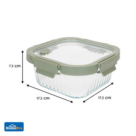 กล่องอาหารแก้วเหลี่ยม KECH RENA 0.8 ลิตร สีเทา_7