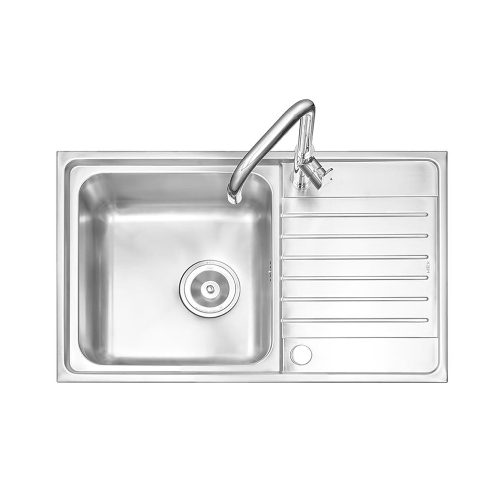 ซิงค์ฝัง 1 หลุม 1 ที่พัก MEX DLC81 สีเงิน