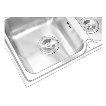 ซิงค์ฝัง 2 หลุม 1 ที่พัก MEX DLC202 สีเงิน_2