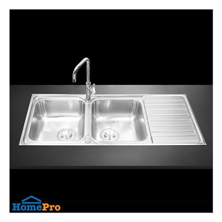 ซิงค์ฝัง 2 หลุม 1 ที่พัก MEX DLC202 สีเงิน_4