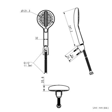 ชุดฝักบัวสายอ่อน 3 ระดับ AMERICAN STANDARD A-6019-CH-A_1