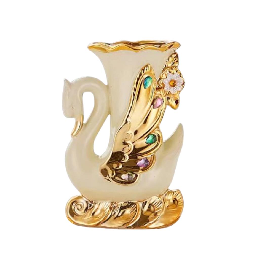 แจกันตกแต่ง INTERY CT209E041_02 สีขาว/ทอง