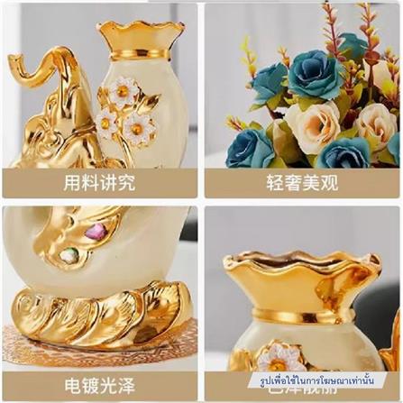 แจกันตกแต่ง INTERY CT209E041_02 สีขาว/ทอง_4