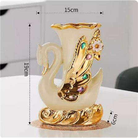 แจกันตกแต่ง INTERY CT209E041_02 สีขาว/ทอง_5