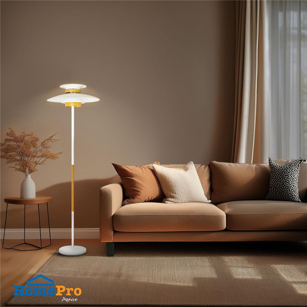 ไฟตั้งพืื้น CARINI F249221 สีขาว/ลายไม้ 1 หัว