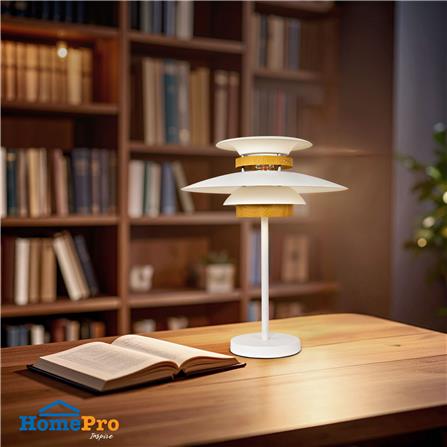 ไฟตั้งโต๊ะ CARINI T249221 สีขาว/ลายไม้_5