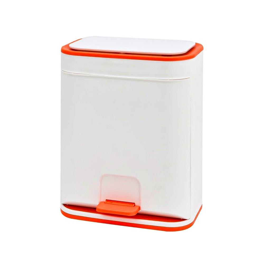 ถังขยะเหยียบเหลี่ยม ZUMO 12ลิตร สีขาว/ส้ม