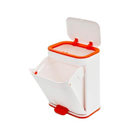 ถังขยะเหยียบเหลี่ยม ZUMO 12ลิตร สีขาว/ส้ม_1