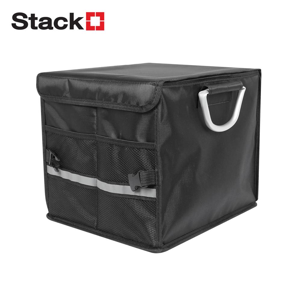 กล่องผ้าเก็บของท้ายรถ STACKO GLAMOR 29X33X29 ซม. สีดำ_0