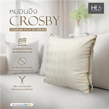 หมอนอิง HOME LIVING STYLE CROSBY 17X17 นิ้ว สีครีม_7
