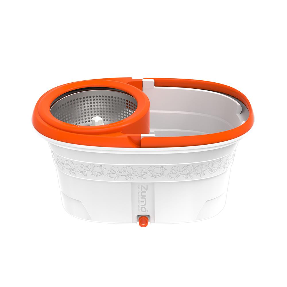 ชุดอุปกรณ์ถังปั่นพร้อมไม้ม็อบ ZUMO DIVA ZM05 สีขาว/ส้ม