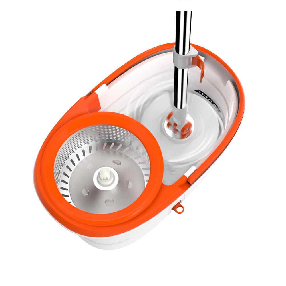 ชุดอุปกรณ์ถังปั่นพร้อมไม้ม็อบ ZUMO DIVA ZM05 สีขาว/ส้ม