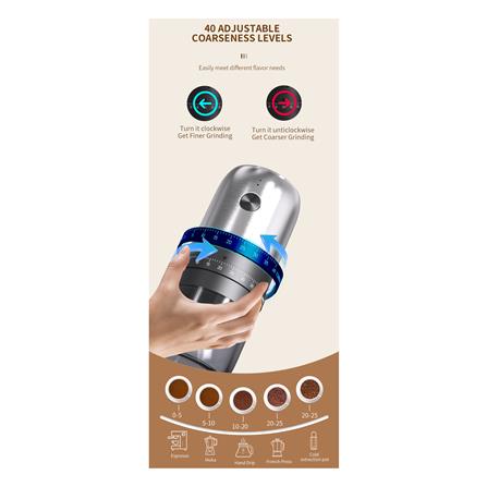 เครื่องบดเมล็ดกาแฟ GRINDER 8200239 สีสเตนเลส_5