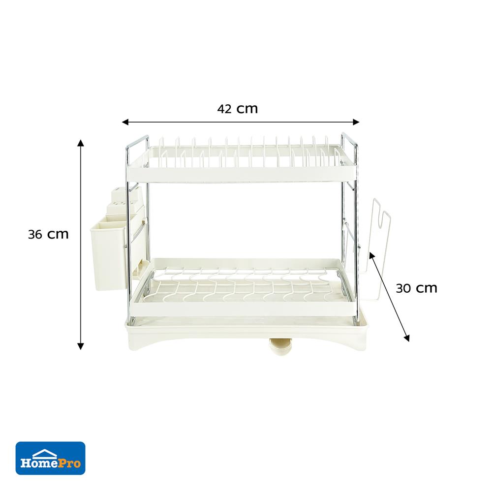 ชั้นคว่ำจาน 2 ชั้น KECH CREAMY 42X30X36 ซม.