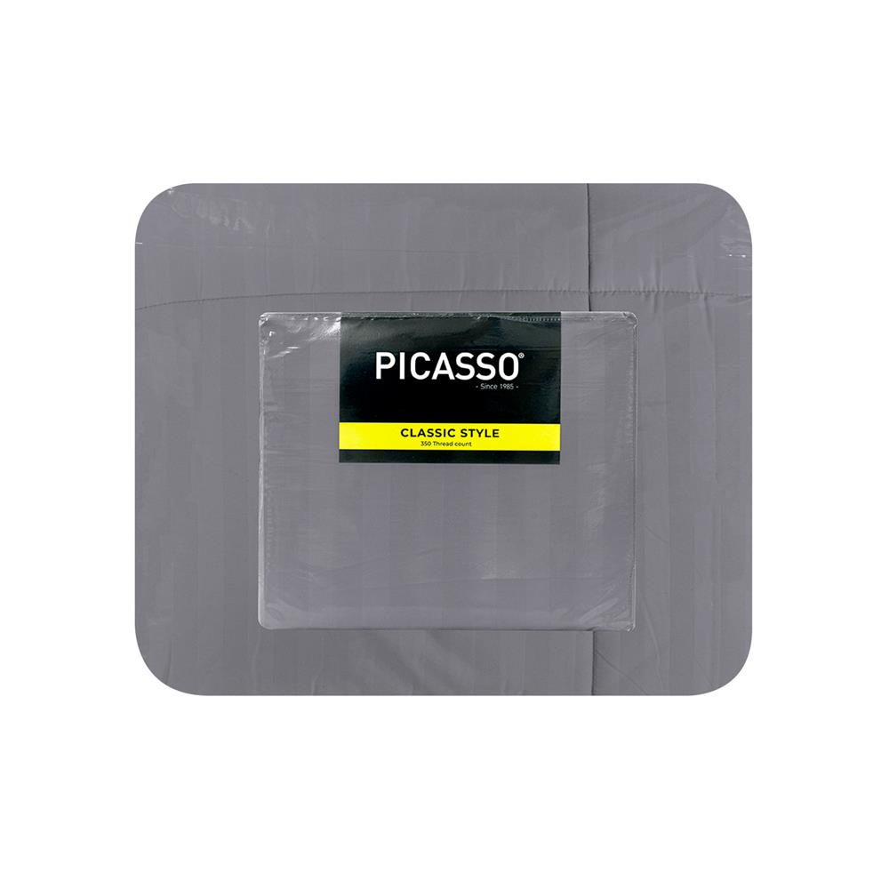 ชุดผ้าปูที่นอน 6 ฟุต (ชุด 6 ชิ้น) PICASSO CLASSIC STYLE สีเทา