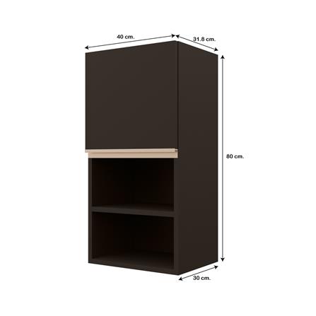 ตู้แขวนเดี่ยวเรียบช่องโล่ง S1 JUPITER JUVENTAS 40x80 ซม. สีน้ำตาล_4