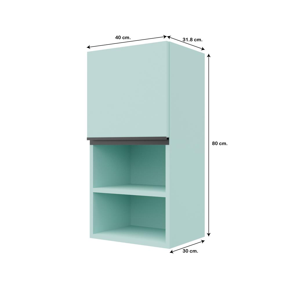 ตู้แขวนเดี่ยวเรียบช่องโล่ง S1 JUPITER JUVENTAS 40x80 ซม. สีเขียว