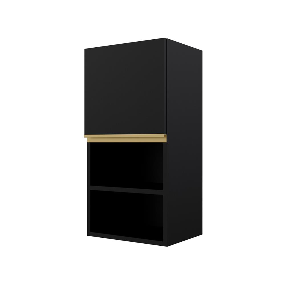 ตู้แขวนเดี่ยวเรียบช่องโล่ง S1 JUPITER JUVENTAS 40x80 ซม. สีดำ