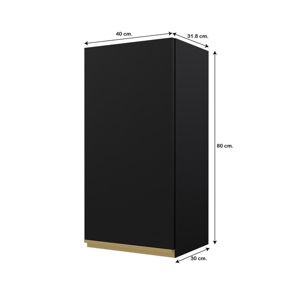 ตู้แขวนเดี่ยวเรียบ JUPITER JUVENTAS 40x80 ซม. สีดำ