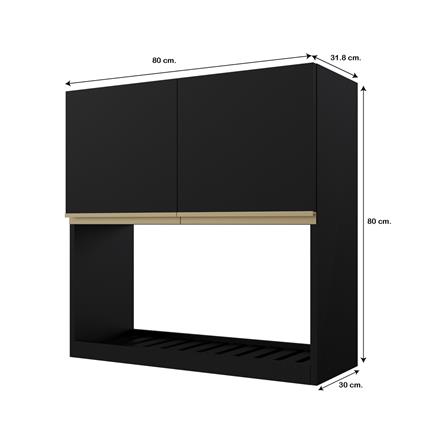 ตู้แขวนคว่ำจานเรียบ JUPITER JUVENTAS 80x80 ซม. สีดำ_4