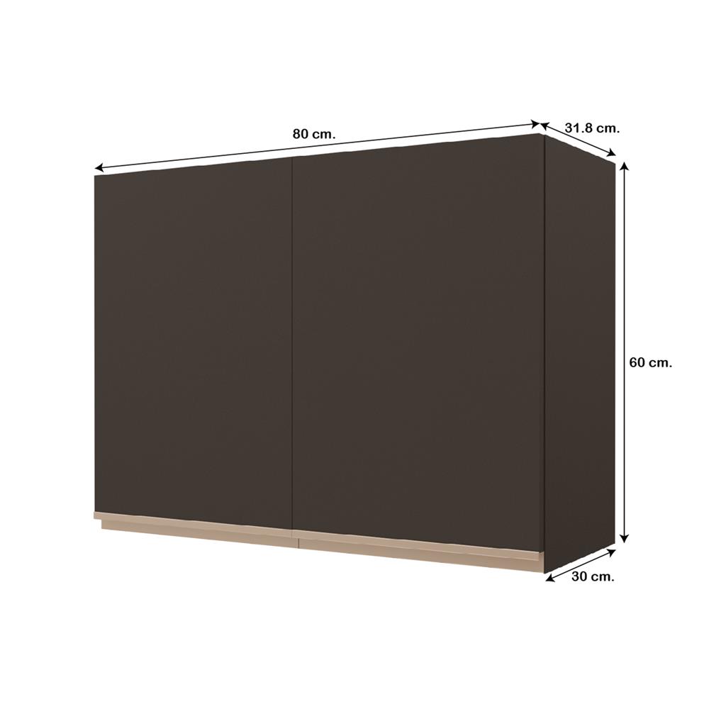 ตู้แขวนคู่เรียบ JUPITER JUVENTAS 80x60 ซม. สีน้ำตาล