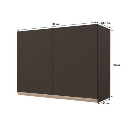 ตู้แขวนคู่เรียบ JUPITER JUVENTAS 80x60 ซม. สีน้ำตาล_4