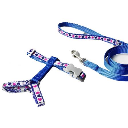 เซ็ตสายรัดอกสัตว์เลี้ยง พร้อมสายจูง KAFBO GARDEN SIZE XS สี DARK BLUE_0