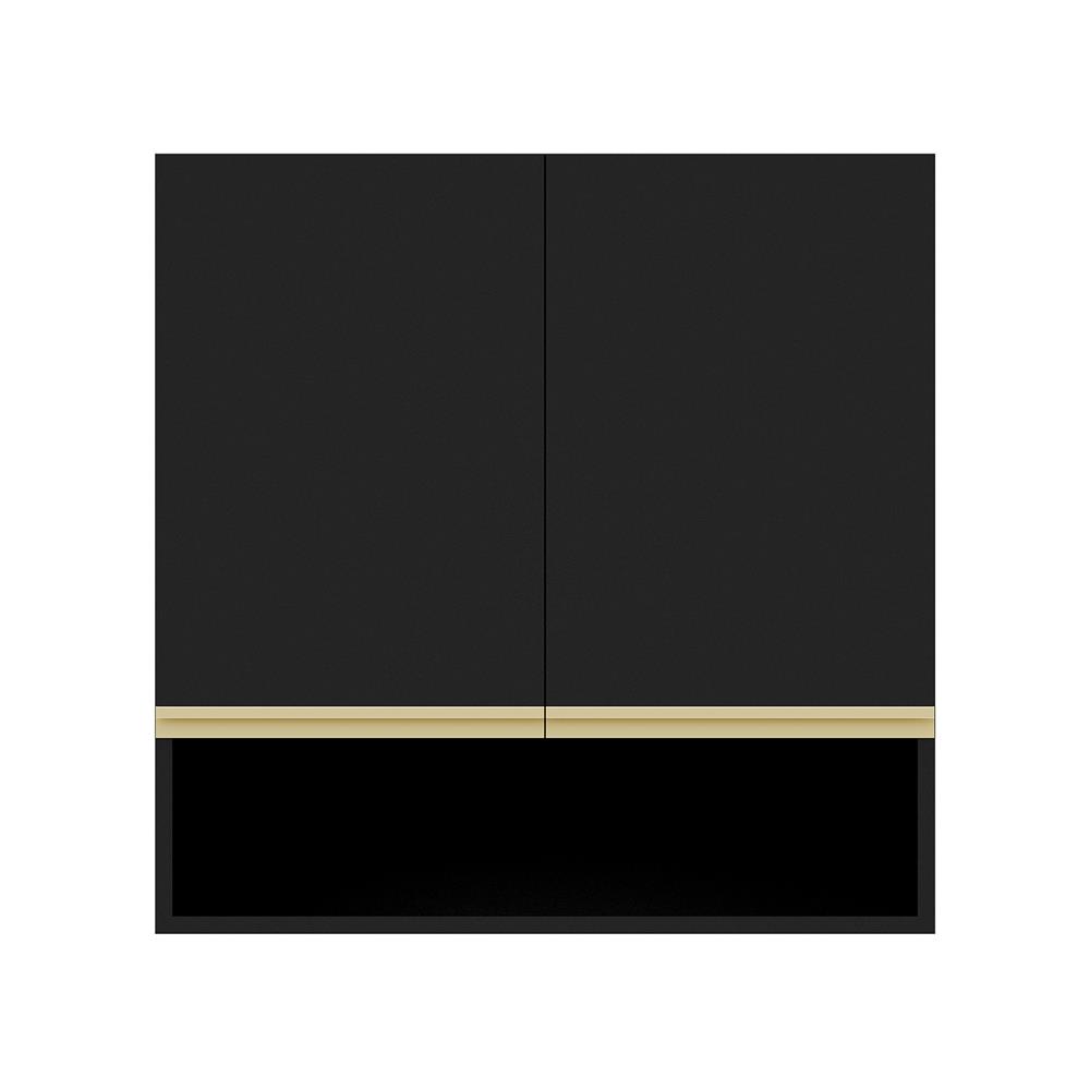 ตู้แขวนคู่เรียบช่องโล่ง D2 JUPITER JUVENTAS 80x80 ซม. สีดำ