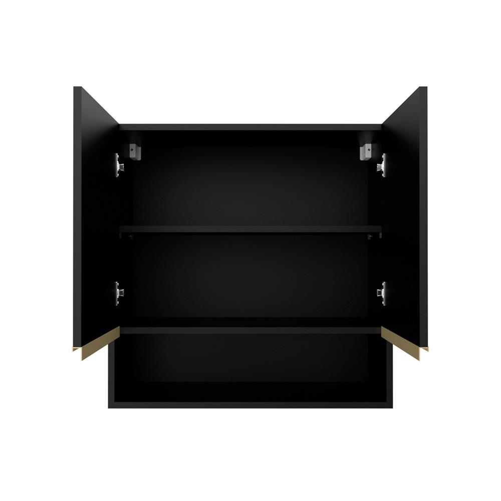 ตู้แขวนคู่เรียบช่องโล่ง D2 JUPITER JUVENTAS 80x80 ซม. สีดำ