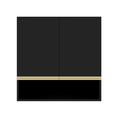 ตู้แขวนคู่เรียบช่องโล่ง D2 JUPITER JUVENTAS 80x80 ซม. สีดำ_0