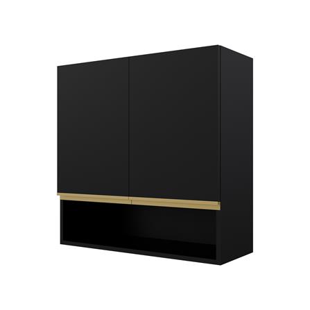 ตู้แขวนคู่เรียบช่องโล่ง D2 JUPITER JUVENTAS 80x80 ซม. สีดำ_1