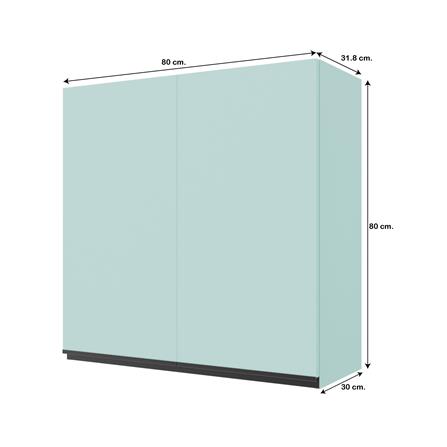 ตู้แขวนคู่เรียบ JUPITER JUVENTAS 80x80 ซม. สีเขียว_4