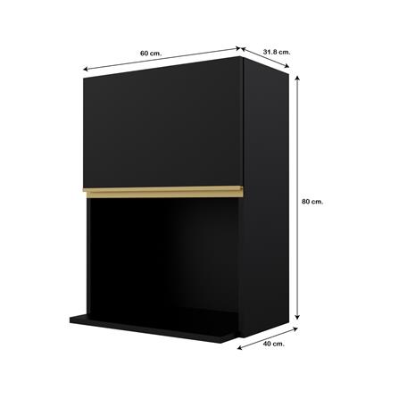 ตู้แขวนไมโครเวฟเรียบ JUPITER JUVENTAS 60x80 ซม. สีดำ_4