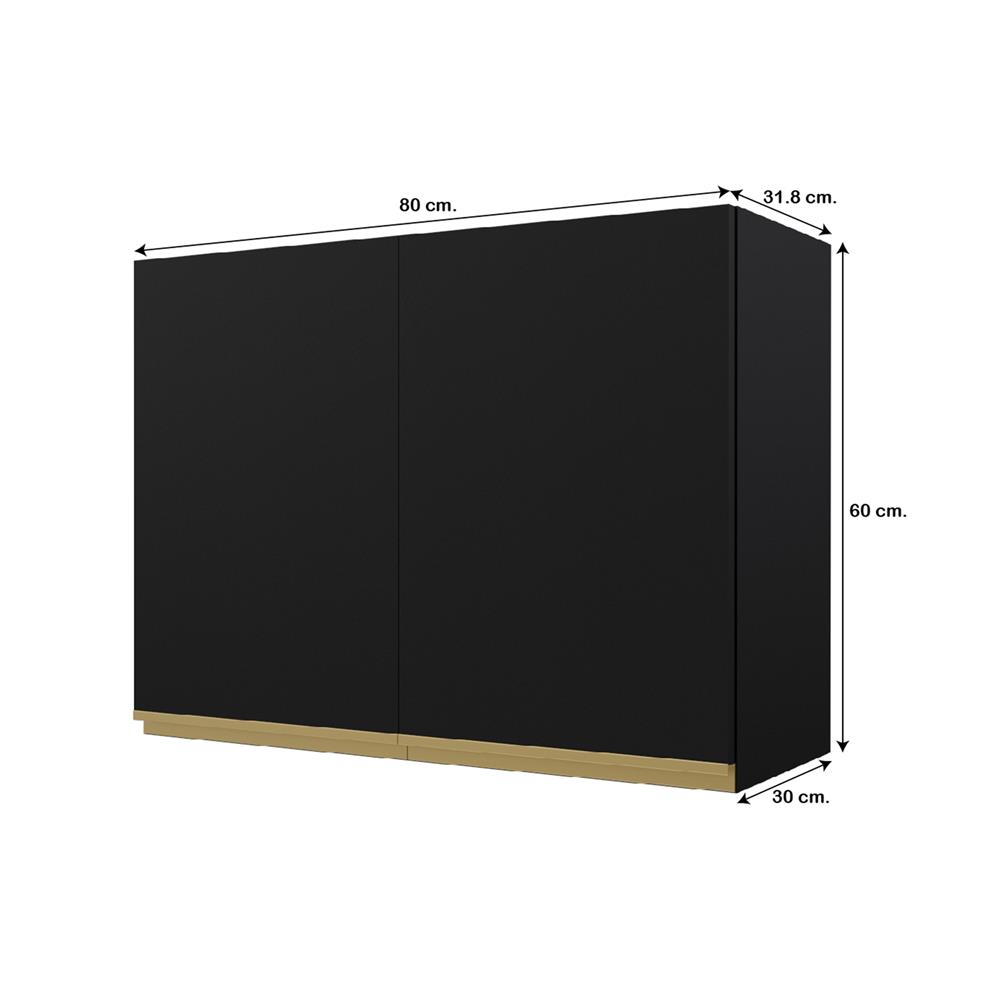 ตู้แขวนคู่เรียบ JUPITER JUVENTAS 80x60 ซม. สีดำ