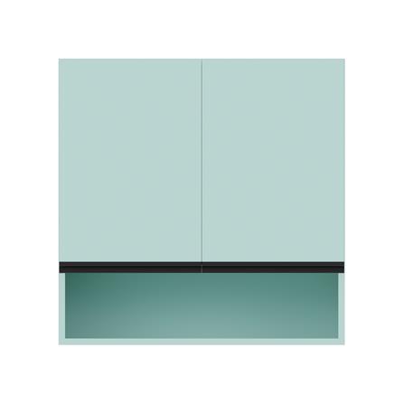ตู้แขวนคู่เรียบช่องโล่ง D2 JUPITER JUVENTAS 80x80 ซม. สีเขียว_0