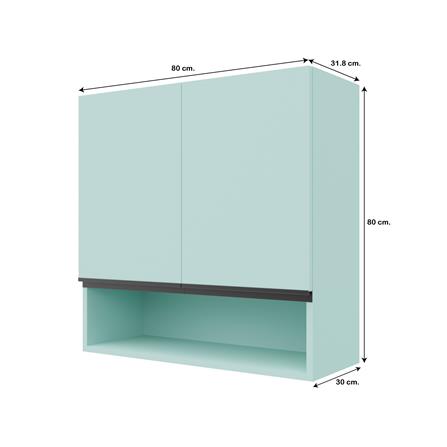 ตู้แขวนคู่เรียบช่องโล่ง D2 JUPITER JUVENTAS 80x80 ซม. สีเขียว_4