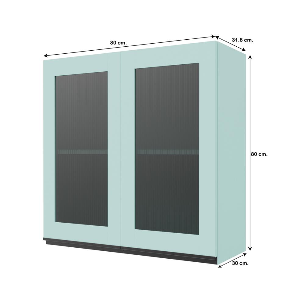 ตู้แขวนคู่กระจก JUPITER JUVENTAS 80x80 ซม. สีเขียว