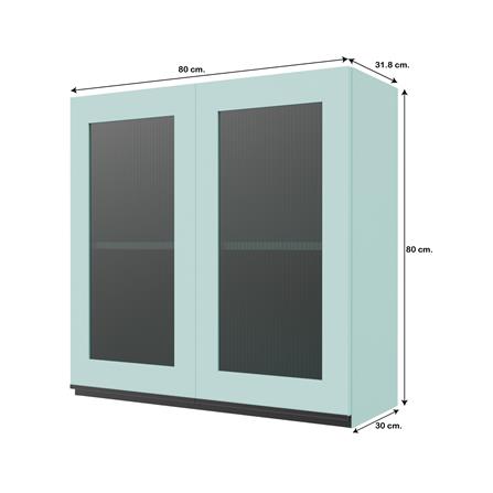 ตู้แขวนคู่กระจก JUPITER JUVENTAS 80x80 ซม. สีเขียว_4