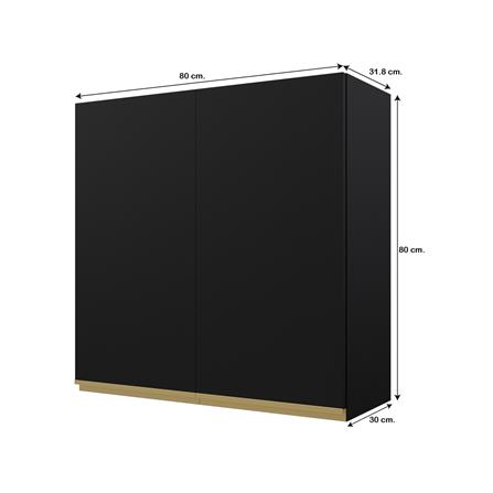 ตู้แขวนคู่เรียบ JUPITER JUVENTAS 80x80 ซม. สีดำ_4