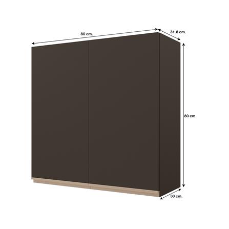 ตู้แขวนคู่เรียบ JUPITER JUVENTAS 80x80 ซม. สีน้ำตาล_4