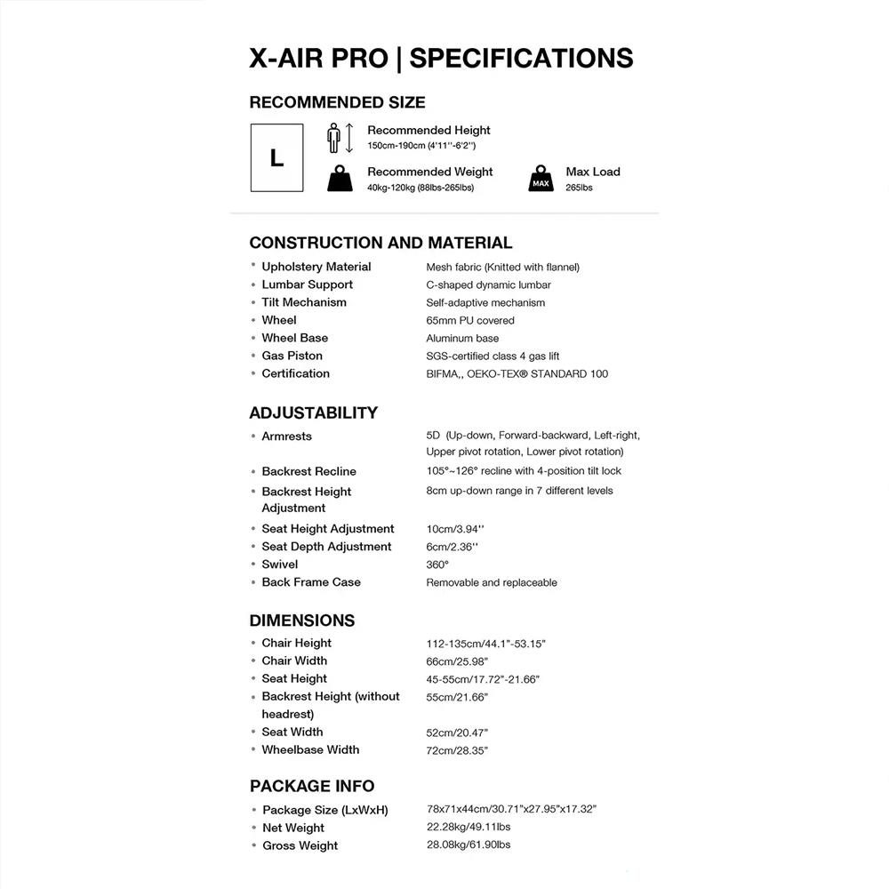 เก้าอี้เกมมิ่ง ANDA SEAT X-AIR PRO AD-WY-01-GGSP-G01 สีเทา