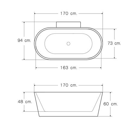 อ่างอาบน้ำ I-SPA I-CON01AF 170 ซม. สีขาว_2