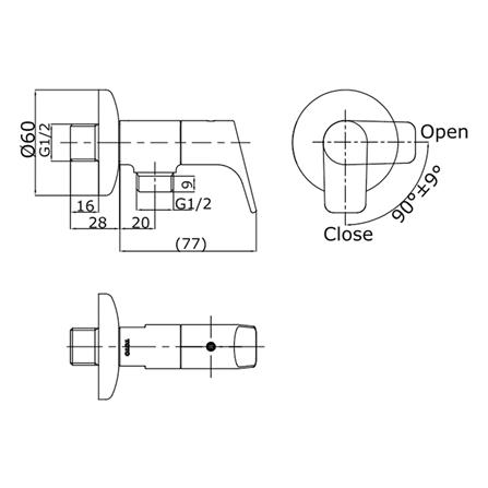 ก๊อกผสมยืนอาบ TOTO TTWR103KR_1